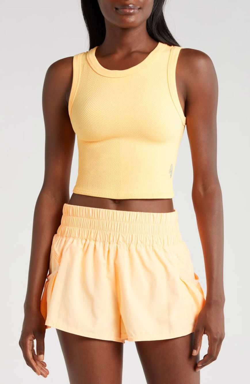 new with tags free people free throw muscle tank yellow